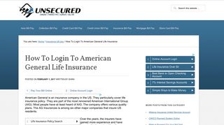 How To Login To American General Life Insurance - Unsecured