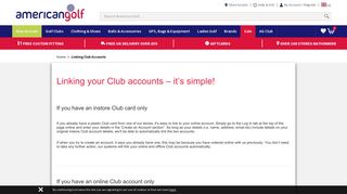 Linking Club Accounts - American Golf