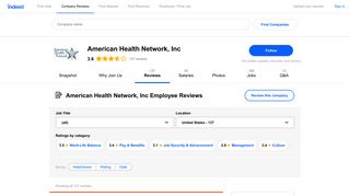 Working at American Health Network, Inc: 137 Reviews | Indeed.com