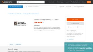 American HealthTech LTC Client Specs, Pricing, Reviews, & Support