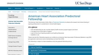 American Heart Association Predoctoral Fellowship - Graduate Division