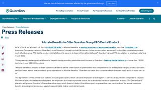 Allstate Benefits to Offer Guardian Group PPO Dental Product | Guardian