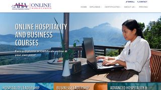 AHA World Campus - Hospitality Courses - Business Courses - Online
