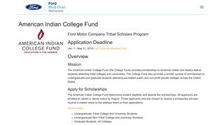 American Indian College Fund | Ford Blue Oval Network
