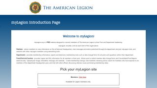 myLegion Introduction Page