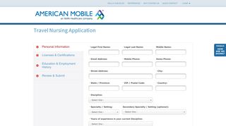 Apply for travel nursing jobs at American Mobile Healthcare