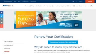 Renew your certification with the American Nurses Credentialing Center