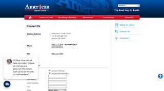 Contact Us - American 1 Credit Union