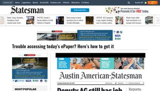 Trouble accessing today's ePaper? - Austin American-Statesman