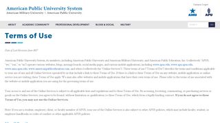 Terms of Use | American Public University System (APUS)
