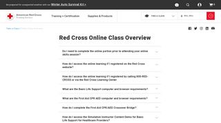 Online Class Frequently Asked Questions | Red ... - American Red Cross