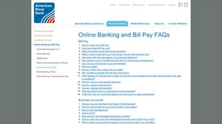 American River Bank - Online Banking and Bill Pay FAQs