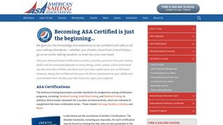 ASA Certifications - American Sailing Association