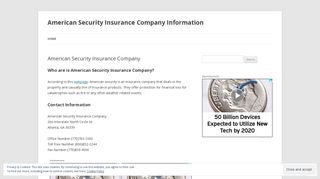 American Security Insurance Company Information