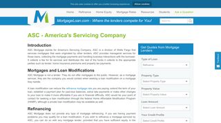 ASC - America's Servicing Company Mortgage Loans & Rates