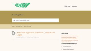 American Signature Furniture Credit Card Login - Belle Foods