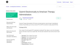Submit Electronically to American Therapy Administrators – Therabill
