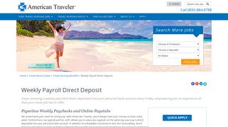 Weekly Payroll Direct Deposit | American Traveler