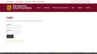 Login - The American School Foundation