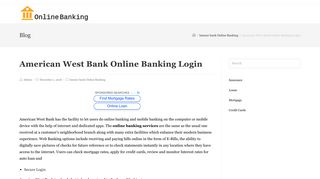 American West Bank Online Banking Login |