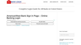 AmericanWest Bank Sign In Page - Online Banking Login - All Bank ...