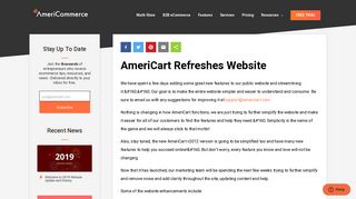 AmeriCart Refreshes Website - AmeriCommerce