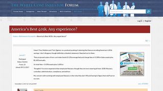America's Best 401k. Any experience? – The White Coat Investor ...