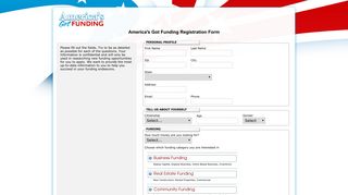 America's Got Funding : Application