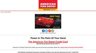 The American Tire Depot Credit Card