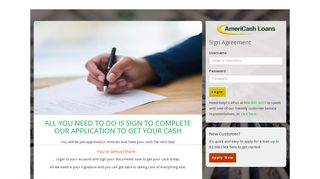 you need to do is sign to complete our application to get your cash