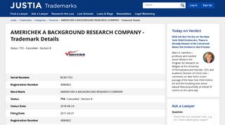 AMERICHEK A BACKGROUND RESEARCH COMPANY Trademark ...
