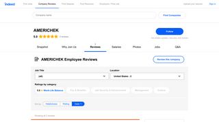 Working at AMERICHEK: Employee Reviews | Indeed.com