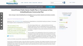 AmeriChoice Public Sector Health Plan in Tennessee Is Now ...