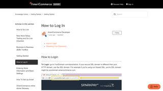 How to Log In - Knowledge Center - AmeriCommerce