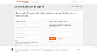 Log In or Sign Up - Commerce Central from