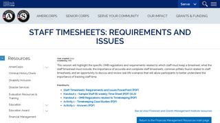 Staff Timesheets: Requirements and Issues | Corporation for National ...