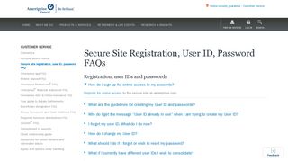 Secure Site Registration, User ID, Password FAQs | Ameriprise Financial