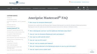 Ameriprise Mastercard® FAQs | Ameriprise Financial