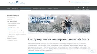 Ameriprise card offerings | Ameriprise Financial
