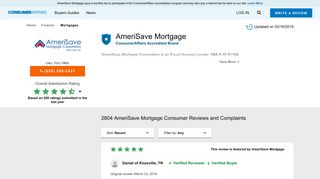 AmeriSave Mortgage - ConsumerAffairs.com