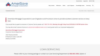 Customer Service - AmeriSave Mortgage Corporation