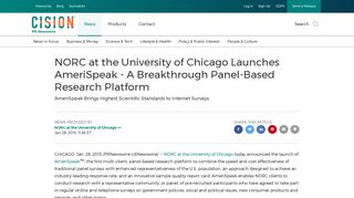NORC at the University of Chicago Launches AmeriSpeak - A ...