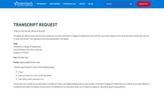 Ameritech College Transcript Request | Ameritech College of ...