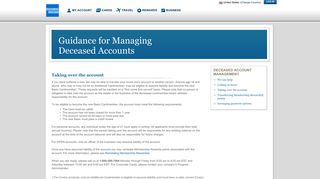 Deceased Account Management - AMEX - American Express