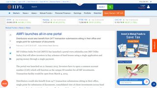 AMFI launches all-in-one portal - IndiaInfoline