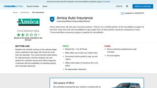 Amica Auto Insurance - ConsumerAffairs.com