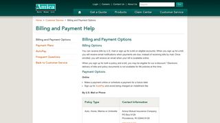 Billing and Payment Options - Amica
