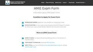 AMIE Exam Form - AMIE Admission and Study Material for AMIE Exams