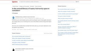 Is the central library of Amity University open to outsiders? - Quora