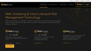 RiskScreen: AML Screening & Data Analytics Technology